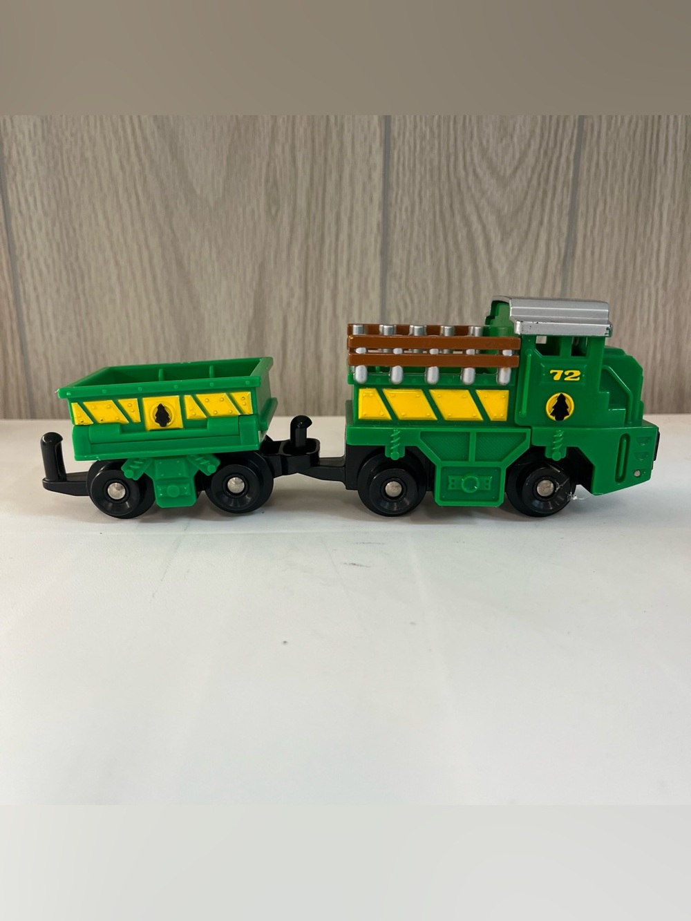 Fisher Price GeoTrax Chop N' Haul Push Train Cargo Truck & Trailer Set Green